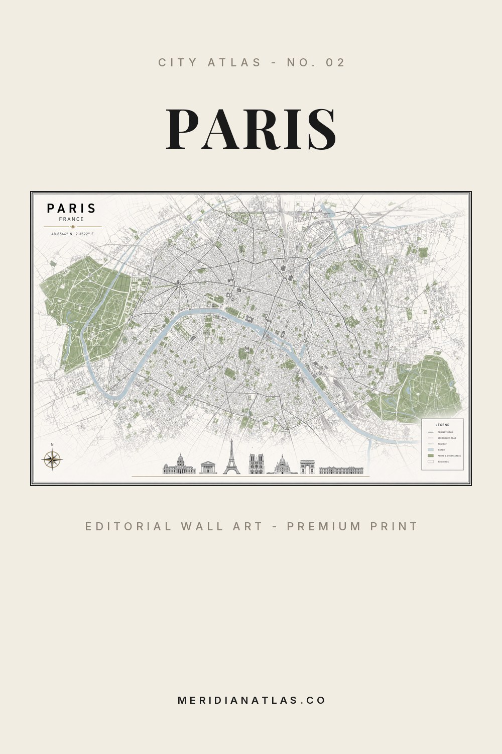 PARIS map print - City Atlas No. 02