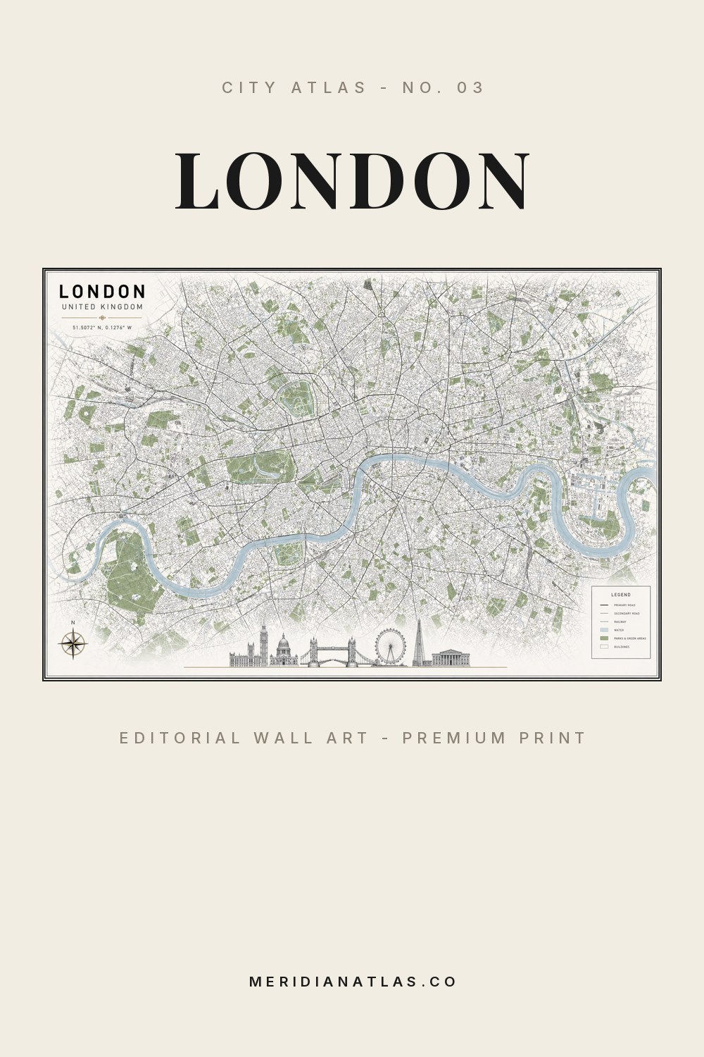LONDON map print - City Atlas No. 03