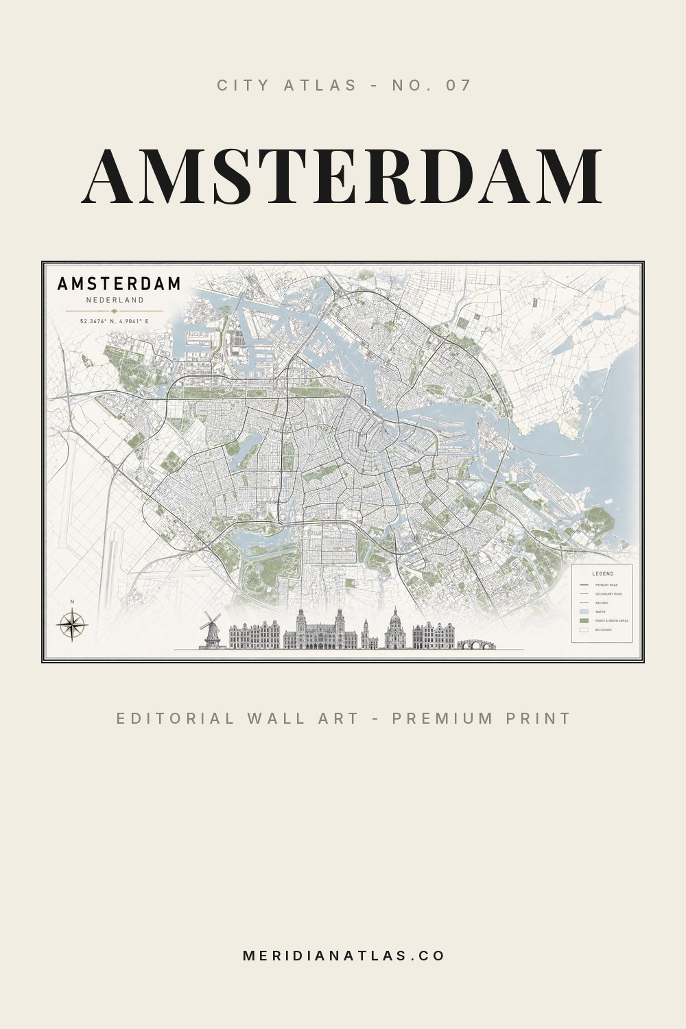 AMSTERDAM map print - City Atlas No. 07