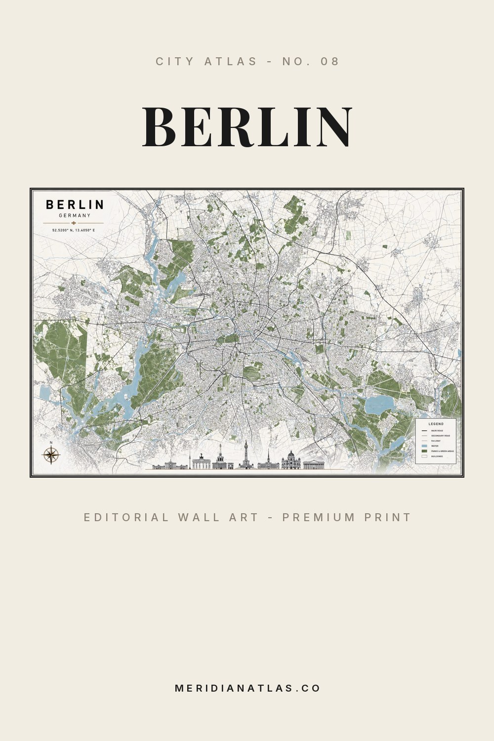 BERLIN map print - City Atlas No. 08