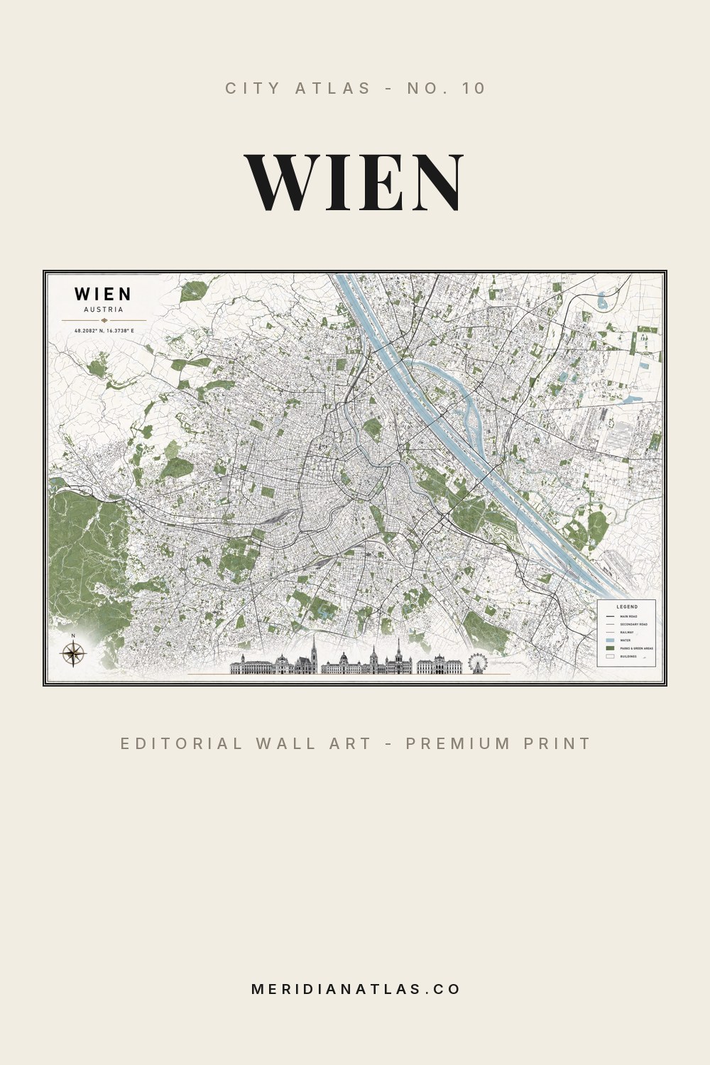 WIEN map print - City Atlas No. 10