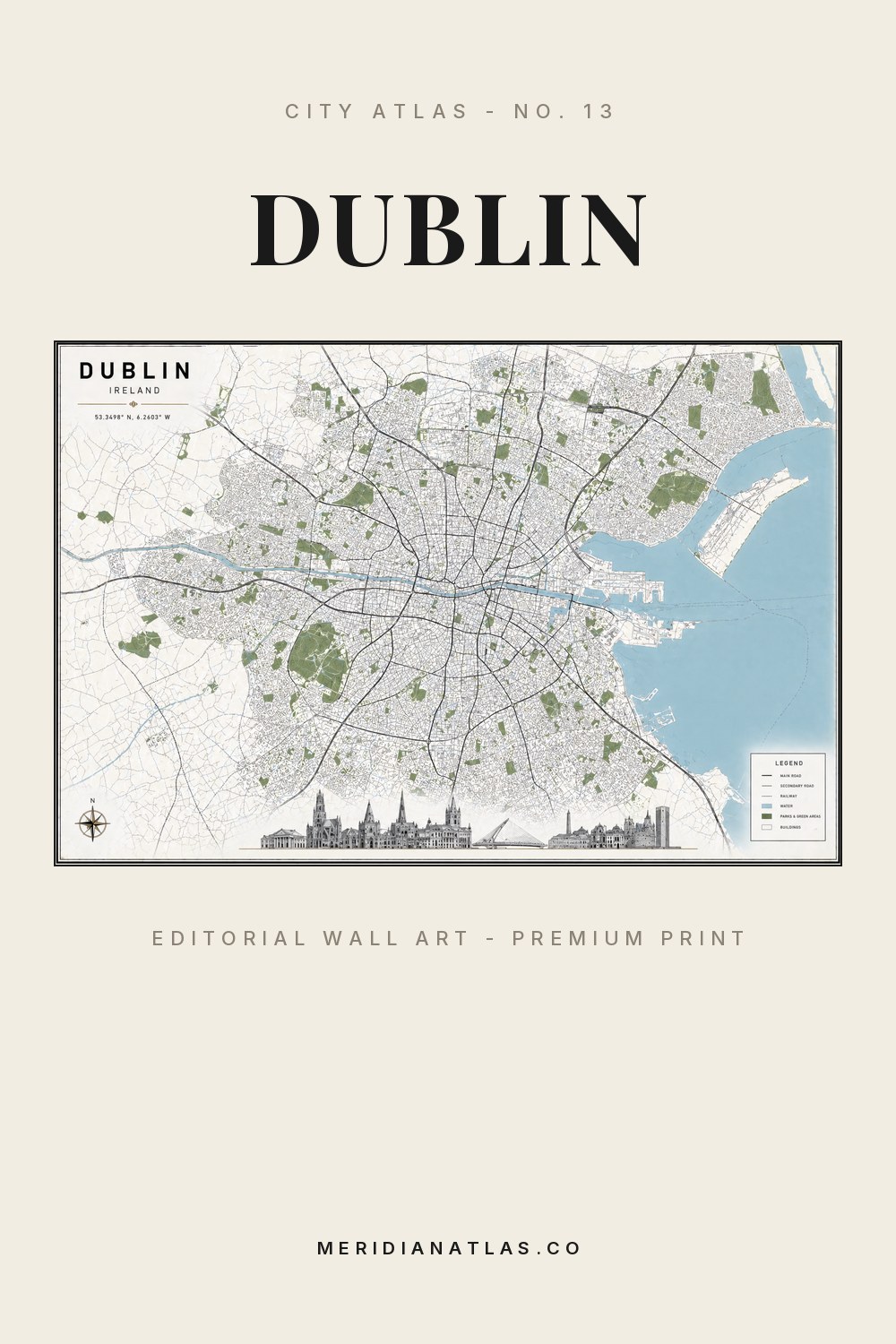 DUBLIN map print - City Atlas No. 13
