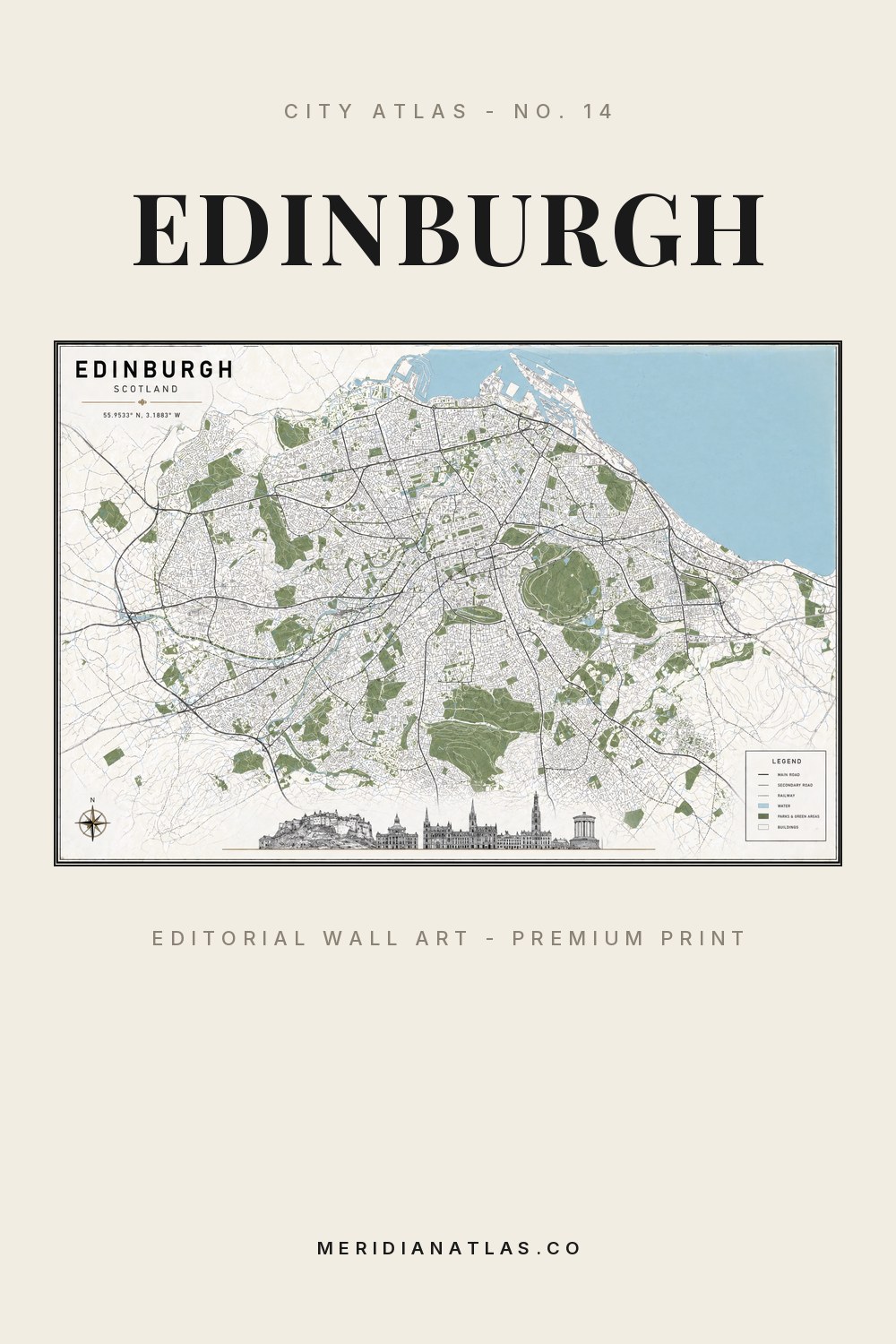 EDINBURGH map print - City Atlas No. 14