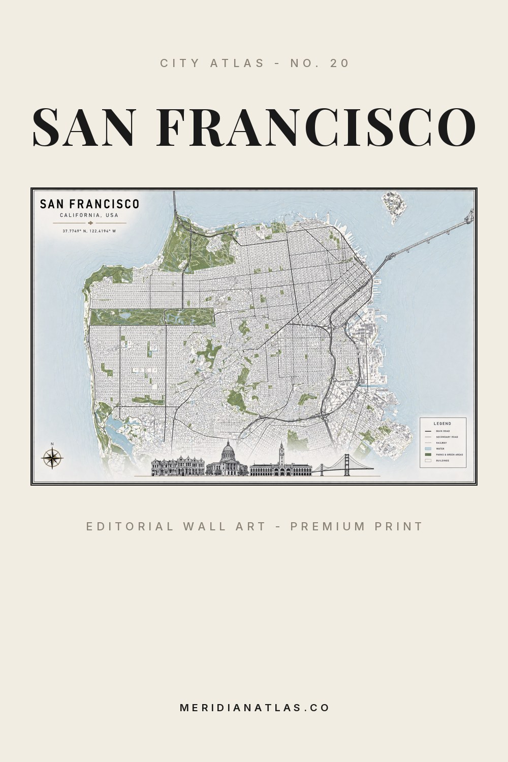 SAN FRANCISCO map print - City Atlas No. 20